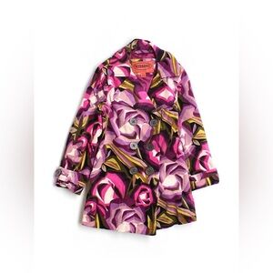 Little Girls Missoni‎ for Target Floral Velvet Button Purple Pink Peacoat 18/24M